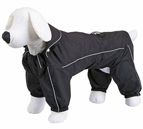 Kerbl Pet Impermeable Manchester, chaqueta para perros, abrigo para perros, negro, 50cm, poliéster, perros, con protección para las patas