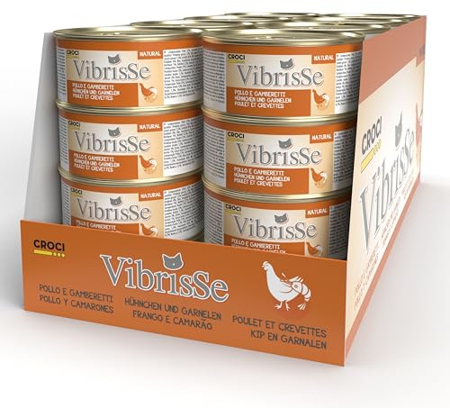 Croci vibrationer kattfoder kyckling och räkor, 24-pack (24 x 70 g)