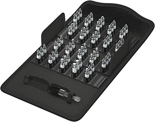 Wera 05057442001 Bit Safe 61 Wood 1 Comprehensive Standard Bits and Holder in Pouch (61-Piece)