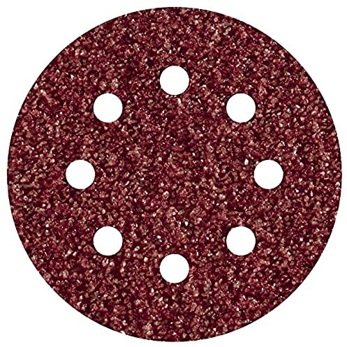 wolfcraft Haft-Schleifscheiben Ø 115 mm, Körnung 60 I 2270000 I Optimal für Holz und Metall I für Exzenterschleifer I 5er-Pack