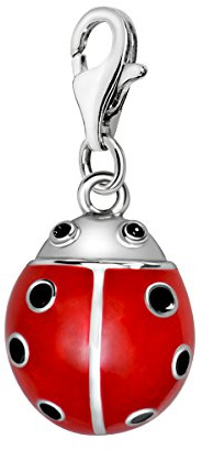 Quiges Dam Berlock Charm Nyckelpiga Silver Kvinnors Smycken för Charmarmband