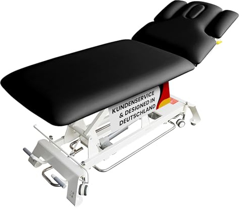 Promafit Elektrische Massageliege Houston - Therapieliege Behandlungsliege höhenverstellbar bis 95,5 cm mit 3-teiligem Kopfteil - Kosmetikliege inkl. Papierrollenhalter - Belastbar bis 200 kg