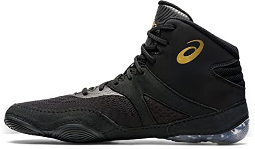 ASICS Zapatos de lucha libre Split Elite para hombre, Negro y oro puro., 39.5 EU