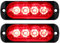 Willpower 2pcs 4LED Luces de Advertencia de Emergencia Rojo Luz Estroboscópica Intermitente Peligro 12V 24V Barra de Luz Impermeable pour Coche Vehículo Camión Caravana Motocicleta Universal