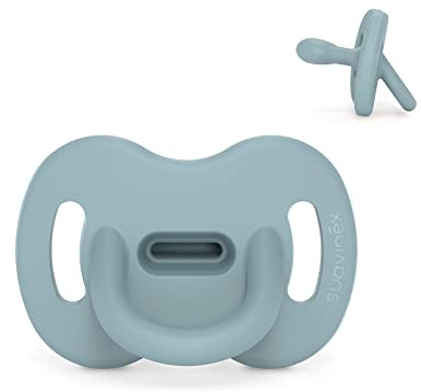 Suavinex, Ciuccio Tutto in Silicone, per Bambini 0/6 Mesi, Ciuccio con Tettarella Simmetrica Sx Pro, Super Morbido e Flessibile, Ideale per Dormire, Color Essence, Acqua