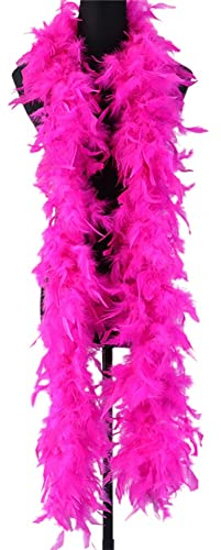2m Flauschige Federboa,Asudaro Truthahnfedern Flauschige Truthahnfederboas Feder Poncho Kragen Cape Stola Schal Streifen Truthahnfedern für Basteln Weihnachten Fasching Theater Rosenrot