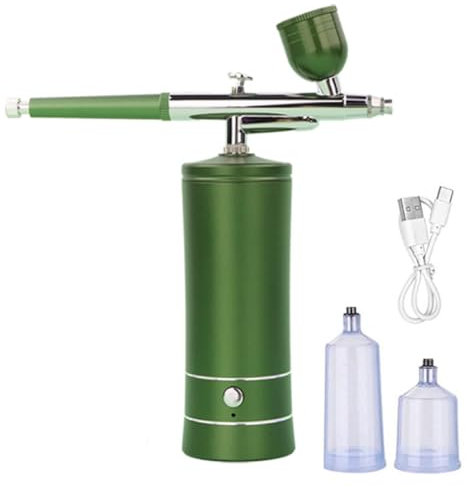 Hiseeyo Airbrush, verbessertes Airbrush-Set mit Kompressor und wiederaufladbarer, tragbarer schnurloser Airbrush-Nagelmaschine, Airbrush-Pistolen-Set für Nagelkunst, Kuchendekoration, Make-up,