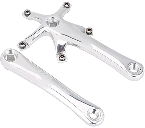 RiToEasysports 1 Paar Fahrrad-Kurbelgarnitur, 170 Mm Aluminiumlegierung, Fahrrad-Umbau-Kurbelgarnitur, Linke und Rechte Kurbel für EIN- und Zweiteiliges Straßenkettenblatt (Silber)