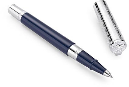 Versace Kugelschreiber OLYMPIA ROLLER BLUE/STEEL STEEL CAP WITH GRECA ENGRAVED S6-Calipso Roller VS6010017
