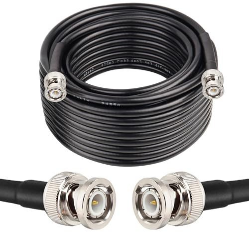 MOOKEERF BNC Male to BNC Male Coaxial Cable 50 ohm RG8X Coax Cable Ultra Low Loss BNC Jumper Cable for Antenna, RF Radio, Modem, Oscilloscope, Spectrum, Analyzer, Signal Generator (40FT)