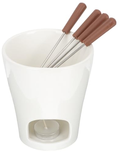 MAGICLULU Chocolate Melting Furnace Ceramic Butter Warmer Fondue Pot for Melting Chocolate Cheese Candles at Parties