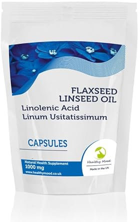 Flaxseed Linseed Oil 1000mg Linolenic Acid Linum Usitatissimum Softgel Capsules