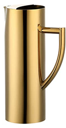 Pichet D'eau Cruche Acier Inoxydable, Avec Garde-glace, Théière Carafe Pour Servir De L'eau, Du Jus, Du Thé Glacé Et D'autres Boissons Froides (Doré,1.4L)