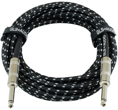 ELAORY 6.35 mm Gitarrenkabel Klinkenkabel 6M, Instrumentenkabel Elektrisches Instrumentenkabel Bass/Gitarren Lautsprecherkabel für Verstärker - Schwarz