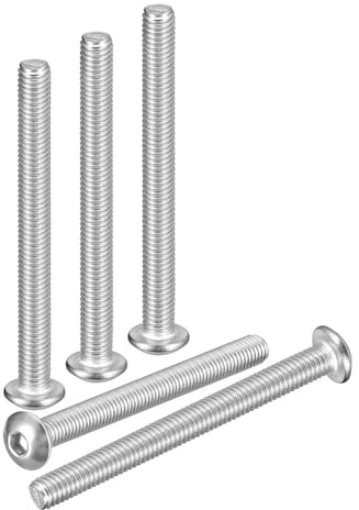 DTGN M5-0.8x55mm Linsenkopfschrauben mit Innensechskant - 50er Pack - Gut für Rennrad, Mountainbike, Auto, Motorrad - 304 Edelstahl weiß lackiert - Sechskant-Antriebsbefestigungen