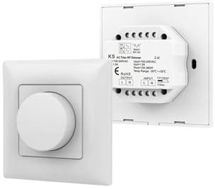 Kit dimmer Triac Controller LED DC12V 24V 36V a 1 canale con funzione di regolazione push Dimmer rotativo AC 220V(Rotary Triac Dimmer)
