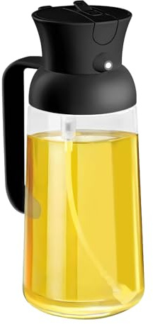 Duronge Spray Huile Cuisine, 600 ML Pulverisateur d'huile et Distributeur, Premium Pulverisateur Huile Cuisine, Pulverisateur Huile Olive, pour Cuisiner, Griller, Salade