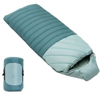 Justcamp Melvin sacco a pelo estivo all'aperto - 3 stagioni (4-25 °C) - sacco a pelo coperta larga (80 cm), ideale per il campeggio e i viaggi - adulti e bambini (fino a 200 cm di altezza)