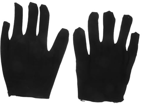 HAWILLOSCH 6paare Baumwollhandschuhe Für Industrielle Arbeiten Dicke Schutz-handschuhe Für Herren Und Damen Für Schnittarbeiten Und Qualitätsinspektionen Schwarz Je