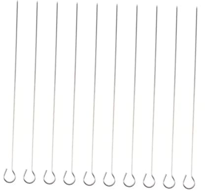 SUPVOX 25piezas Brochetas De Acero Inoxidable Con Gancho Redondo Diseño Único Forma De Nueve Resistentes y Largas Para Barbacoa Exteriores y Restaurantes Para Pinchos y Cocina Al Aire