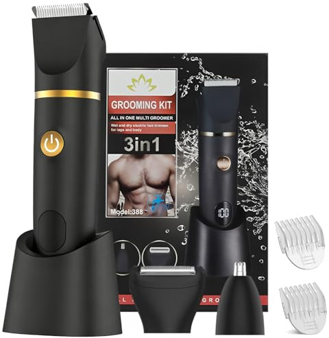 XkuiHF Maquinilla de afeitar para mujer, 3 en 1, afeitadora eléctrica, recortadora de pelo para mujeres, recortadora de cuerpo, afeitadora íntima de bikini, IPX7, resistente al agua en húmedo y seco