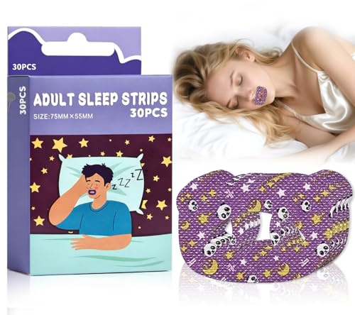 30 Tiras Bucales para Dormir, Parches Boca, Mouth Tape for Sleeping, Mejora la Calidad del Sueño, Cinta Bucal Ronquidos, Ligero y Transpirable
