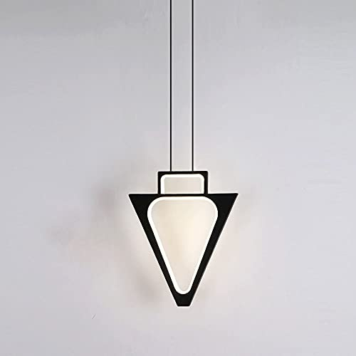 KXEcoLife Lámpara Colgante LED de Metal Negro para Techo suspendido, araña geométrica Colgante, luminarias Minimalistas de suspensión para Comedor, Isla de Cocina y Dormitorio.
