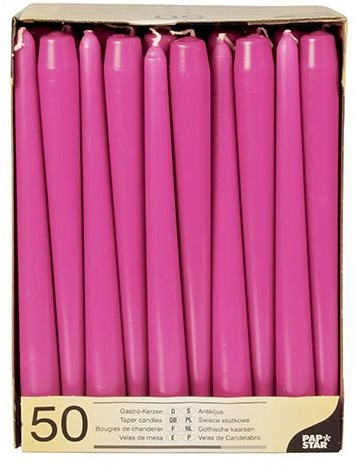 50 Leuchterkerzen Ø 2,2 cm 25 cm fuchsia Spitzkerzen