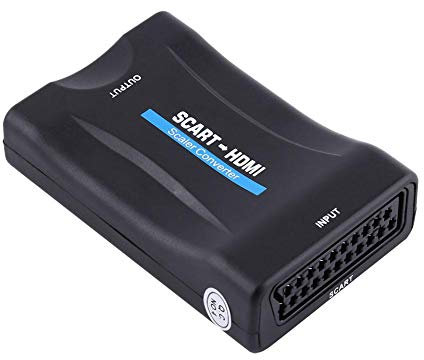 Richer-R Convertidor SCART a HDMI, Mini Adaptador HDMI USB Conversor Vídeo 720p / 1080p Portátil Universal para Comparta Fotos/Música/Películas,etc.