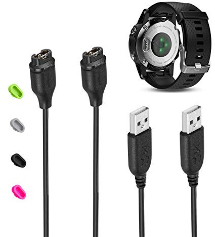 VFAN [2-Pack Charger Cable for Garmin Fenix 5/5S/5X, Forerunner 935, Approach S60, X10, S10/Quatix 5,5 Sapphire/Vivoactive 3/Vivosport/D2 USB Data Sync Charging Wire Cord