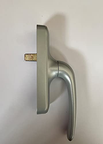 METALKARD Maniglia universale per porte e finestre interne, in legno crema e ottone, argentata, con apertura a wasista, per uso interno, contemporanea, ambidestra, per soggiorno