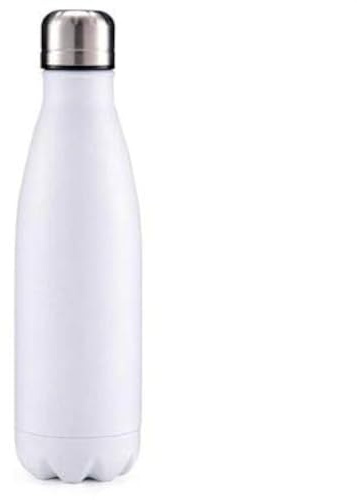 Boolavard Bouteille d'eau Bouteille d'eau en acier Inoxydable isolée sous vide Bouteille de sport en métal sans BPA Boissons froides et Chaudes Isolées à Double Paroi 17OZ / 500ML (Blanc)