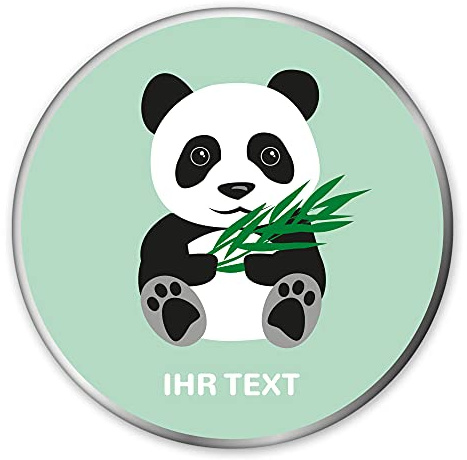 personalisierte Metalldose rund mit Namen – 15 x 5 cm | Panda | bedruckte Geschenkdose für Kinder, Keksdose, Vorratsdose aus Metall für Plätzchen, Kaffee, Tee