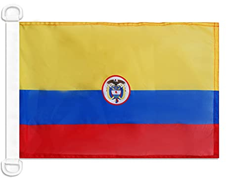 AZ FLAG Bandera Náutica Pabellón de guerra Colombia 45x30 cm | Uso exterior y náutico Enseña náutica colombiana resistente a la intemperie con costuras dobles y bordes reforzados