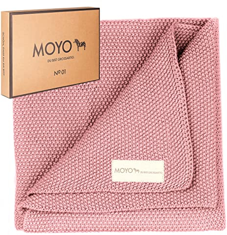 MOYO Babydecke Verträumte Heide I 75x100cm I Atmungsaktive Kuscheldecke aus 100% GOTS-Bio-Baumwolle I Weiche Baby-Bettdecke für Junge & Mädchen I Baumwolldecke Geburt