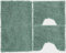 Set Tappeti Bagno 3 Pezzi in Microfibra, Tappeto Pelo Lungo 50x80 cm, 2 Tappetini per WC e Water Forma Rettangolare 40X50 cm, Morbido, Antiscivolo, Verde acqua