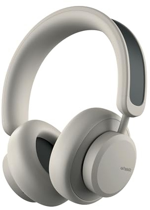 Urbanista Los Angeles Solar Powered Wireless Over Ear Headphones, Infinite Playtime Active Noise Cancelling Bluetooth 5.0 Headphones, Self Charging ANC Earphones with On Ear Detection, Desert Grey