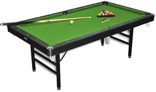 DEVESSPORT Billardtisch klappbar 7 Metallbeine 213x120x81cm für Erwachsene ohne Ballrücklauf Alle Zubehörteile Langlebiges Gewebe