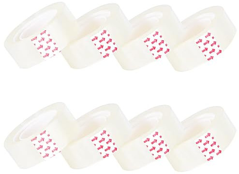 8 Rolls Clear Sticky Tape 18mm x33m, Sellotape Dispenser Tape Refills - Sellotape Roll Transparent Tape Daily Stationary Use Cellotape at Home School and Office