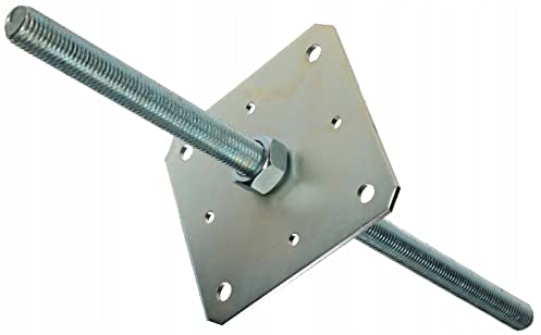 MiG-met - Pfostenträger höhenverstellbar - 160x500mm - Stelzlager höhenverstellbar - Winkel metall - Profil edelstahl - Stark und langlebig - Erdanker - Bodenhülse