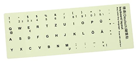 KONTONTY Leuchtende Tastaturaufkleber Deutsch Nachleuchtende PVC Keyboard Sticker Für Laptop Und Desktop Ablösbar Kratzfest Leicht Anzubringen Vielseitig Einsetzbar Ohne Rückstände