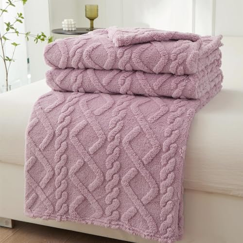 Mezzar Kuscheldecke Flauschig Decke,Kuscheldecke Fleecedecke Flanell Decke Wohndecken Couchdecke Decken für Sofa, Couch und Tagesdecke (Purpl, 150 * 200)