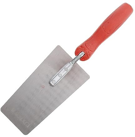 Uonlytech Cazzuola Per Muratura e Cazzuola Di Finitura in Acciaio Manganese Manico Plastica Rosso, Spatola Ad Alta Resistenza Per Raschiare, Stuccare e Decorare Lavori Edili Professionali