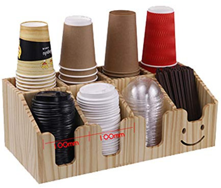 Kaffeebecher Spender Organizer und Gewürzhalter für Café Zuhause Hochzeit Party Theke Display Pappbecher F - Halten Sie Ihre Tassen ordentlich und ordentlich
