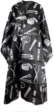 aashta® Mantella Parrucchiere, Mantella da Taglio Capelli, Mantella uso professionale e domestco, Mantella Barbiere Colore Bianco e Nero, 160 x 140 cm