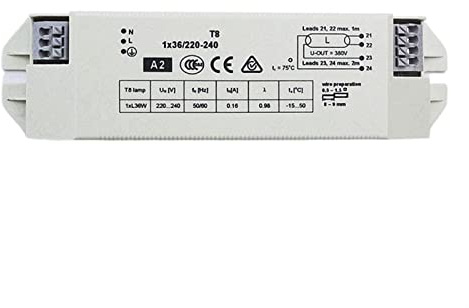 GLBMLMTHZP Ac220-240v 1x36w t8 Ballasto, Luz Fluorescente Electrónica Balasta, Arranque Instantáneo Balasto electrónico T8, J16701 lastre