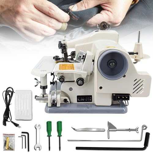 Macchina da cucire per punto cieco, macchina per orlare portatile con velocità massima di 1200 giri/min e passo dell'ago di 3-8 mm per cuciture invisibili e ricami