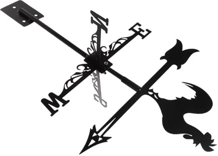 UKCOCO Indicateur de Toit de Soulotte météo pour Jardin girouette pour Les aubes météorologiques en Forme de jauge girouette décorative Indicateurs de Direction du Vent Le Fer