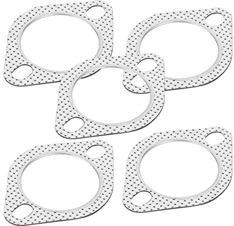 Karlak 2.5 Junta, Encabezado de Escape de Zinc para el Múltiple del Colector Colector de Colección 2 Perno, Hecho de Material de, Anti -óxido, Práctico y Resistente, Viene con 5