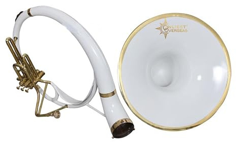 Sousaphon 55,9 cm Messing-Instrument mit warmem Ton, glatten Ventilen, mit Mundstück und Hartschalenkoffer.